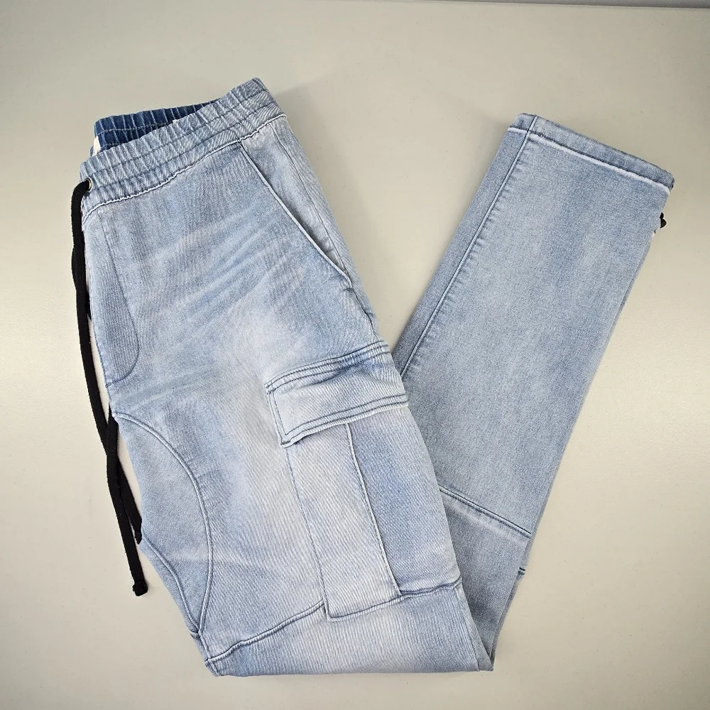 Pacsun Cargo Denim Jogger Jeans Light Wash Men's Size M Long